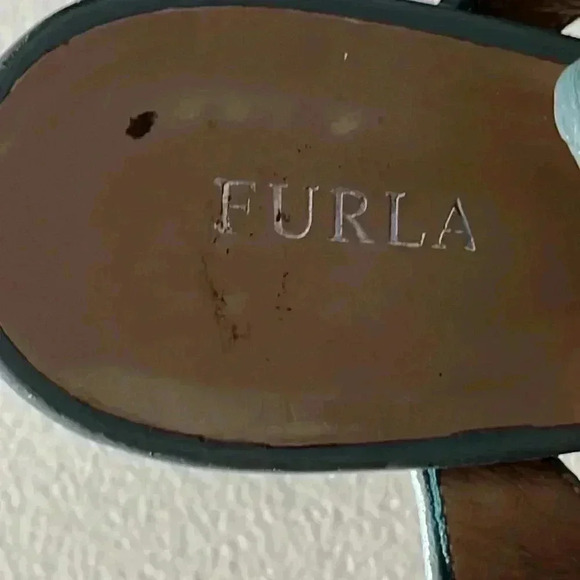 Furla Leather Open Toe Mint Green Slingback Heel Sandal Size 7 - Picture 7 of 8